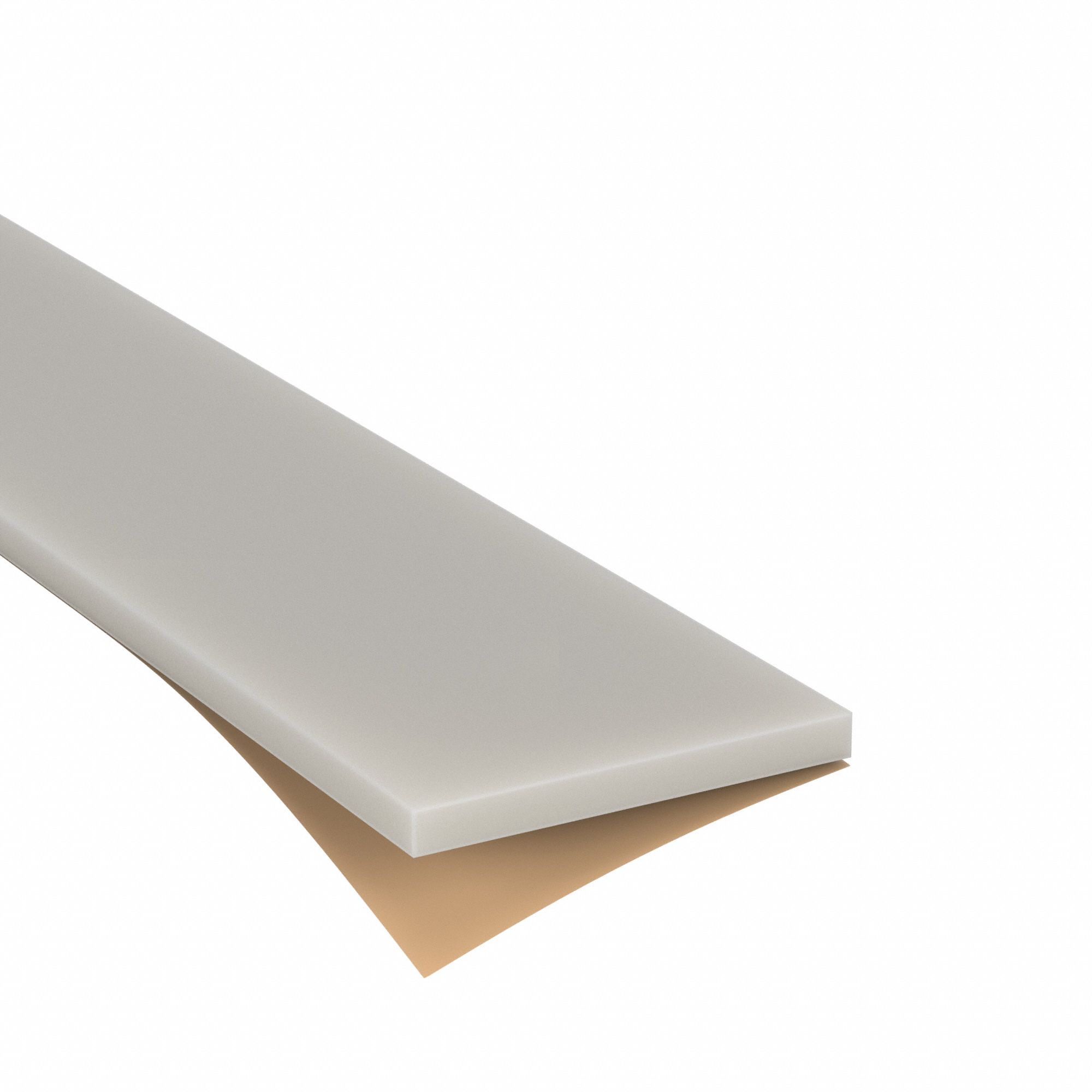 Rubber Strip: Neoprene, Food Grade, 1/4 in Thick, 1 in x 10 ft, White, 60 Shore A Durometer, Smooth