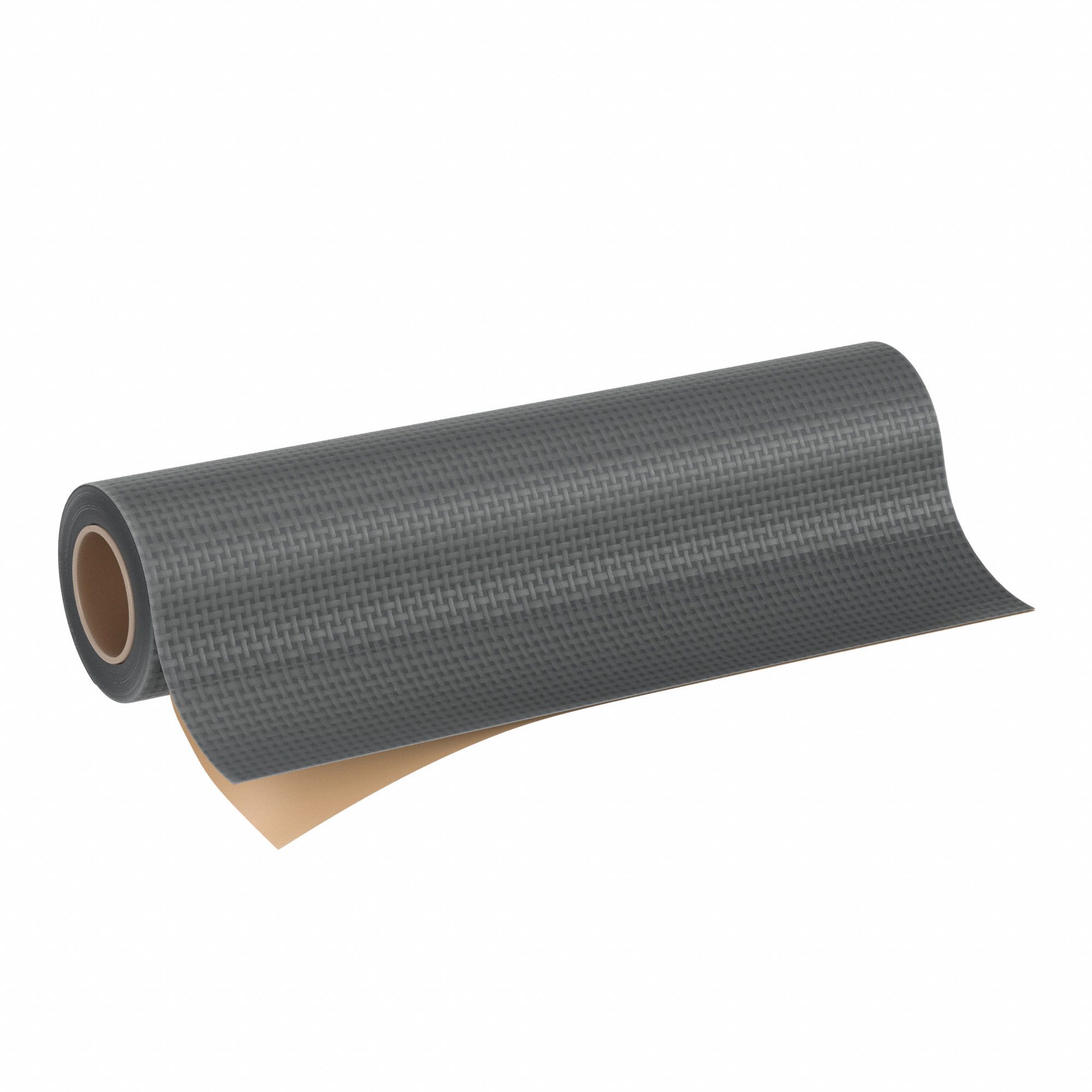 Rubber Roll: Buna-N, Fabric-Reinforced, 1/16 in Thick, 36 in x 10 ft, Black, 60 Shore A Durometer
