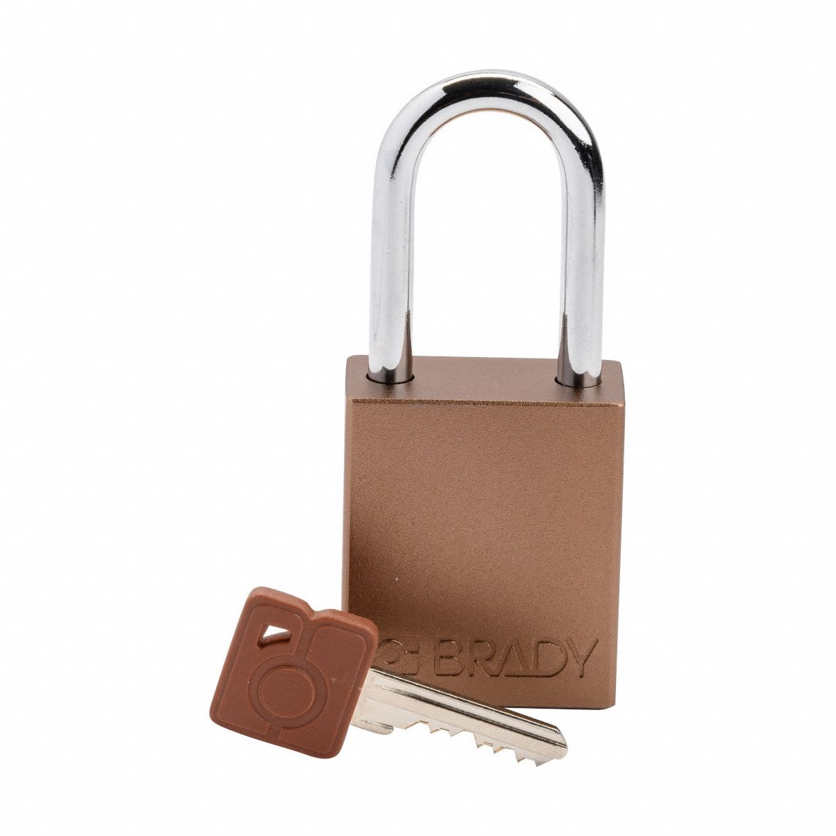 Lockout Padlock: Keyed Different, Aluminum, Std Body Body Size, Steel, Std, Brown, 1 Pack Size