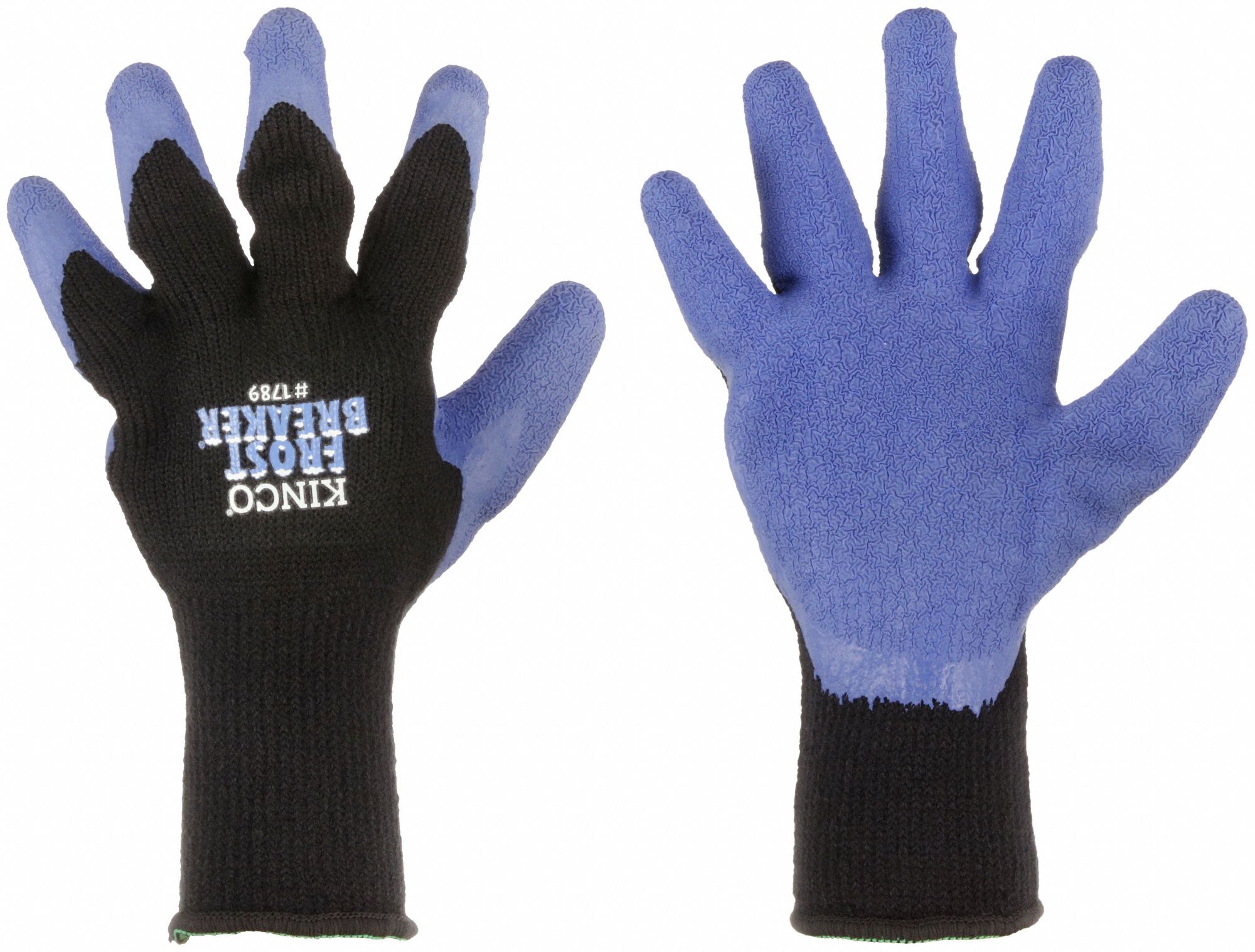 Coated Gloves, Black/Blue,