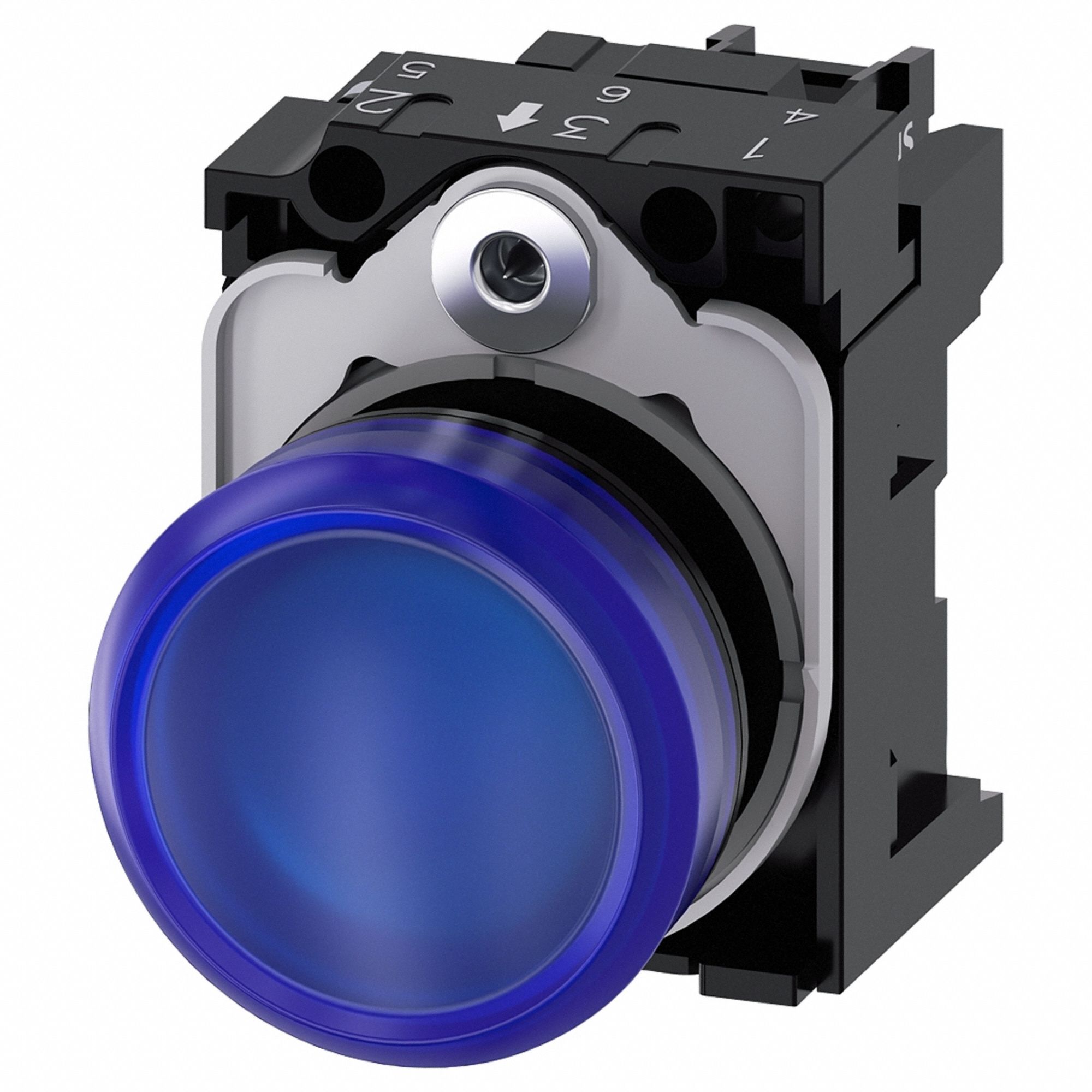 Pilot Light: 22 mm Panel Mounting Size, Blue, LED, 24 V AC/DC Max Volt Rating (Supply)