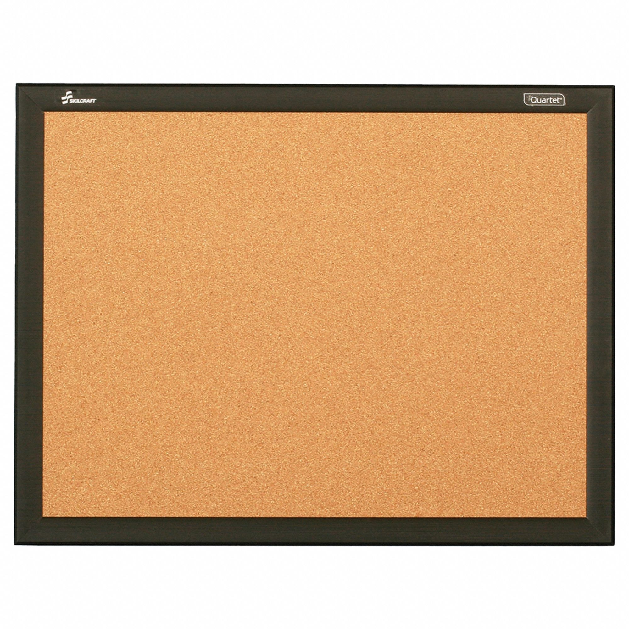 Bulletin Board: Cork, Wall Mounted, 36 in Overall Ht, 24 in Overall Wd, Natural, Black