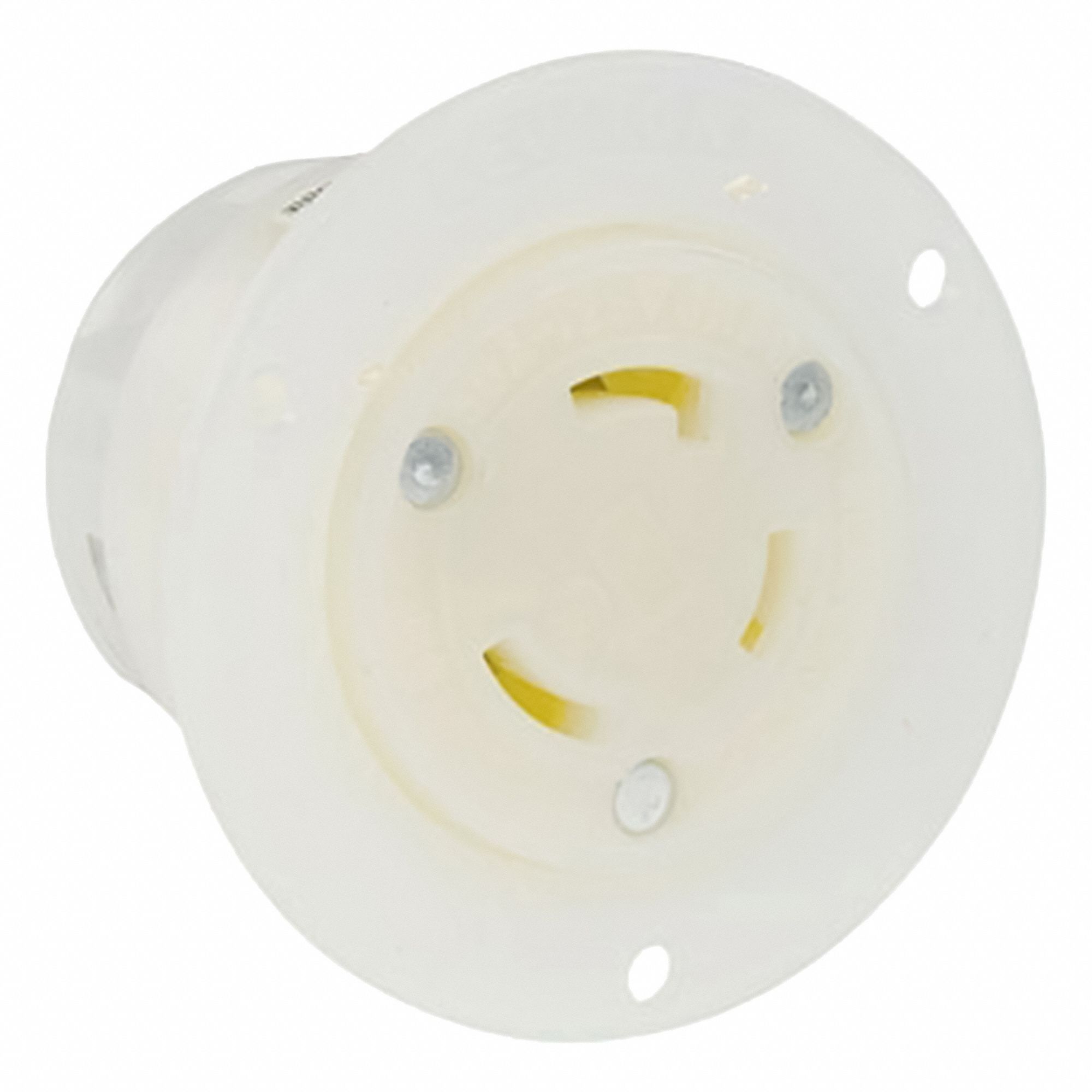 Locking Receptacle: L7-15R, 15 A, 277V AC, White, 2 Poles, Shrouded