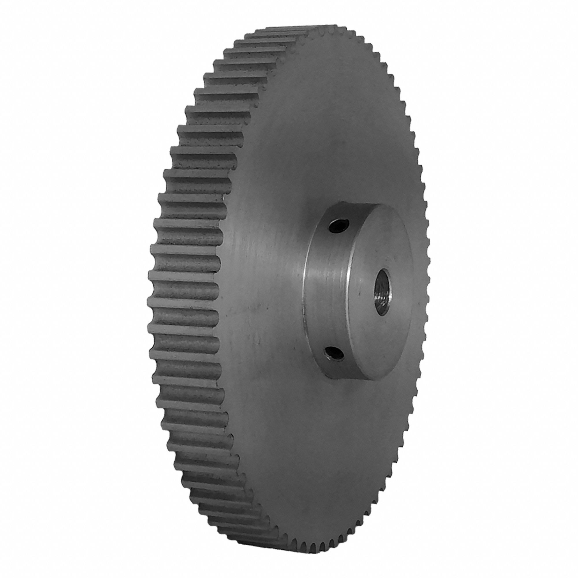 DAYTON Timing Pulley: Curvilinear, Fixed, For HTD Timing Belt Section, For 9 mm Belt Wd, 72 Teeth (MPN 72-5M09-6A5). Key specifications — Brand: DAYTON; Finish: Clear Anodized; For Belt Series: Powerhouse®.