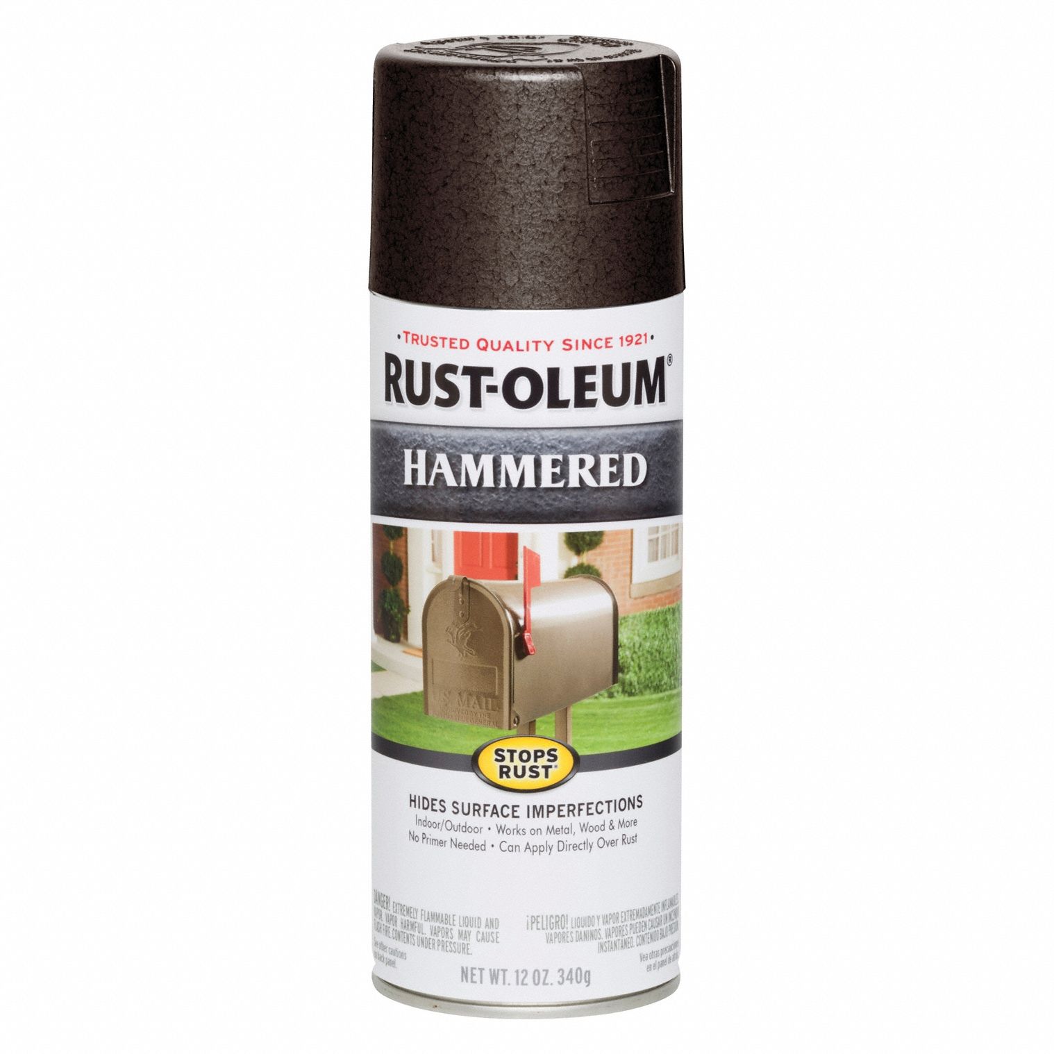 Spray Paint: Rust Preventative Spray Paint, Brown, Metal/Wood, Solvent, Modified Alkyd