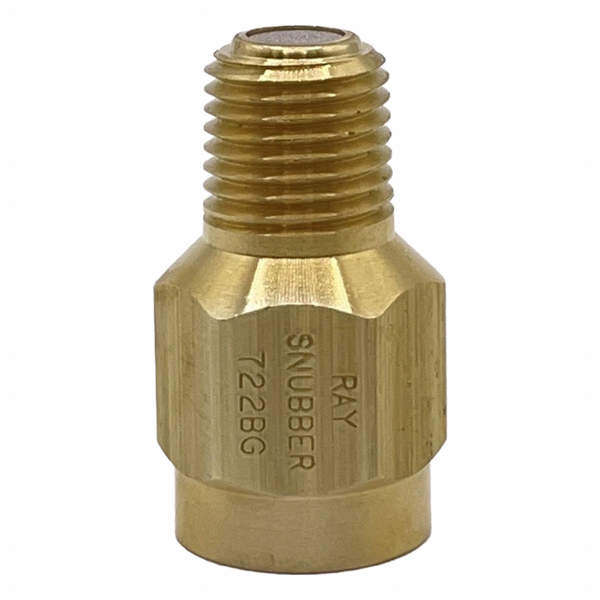 Pressure Gauge Snubber: Brass, Filter, Brass NPT, 5, 000 psi Max. Pressure, 0 Pistons, Air/Gases