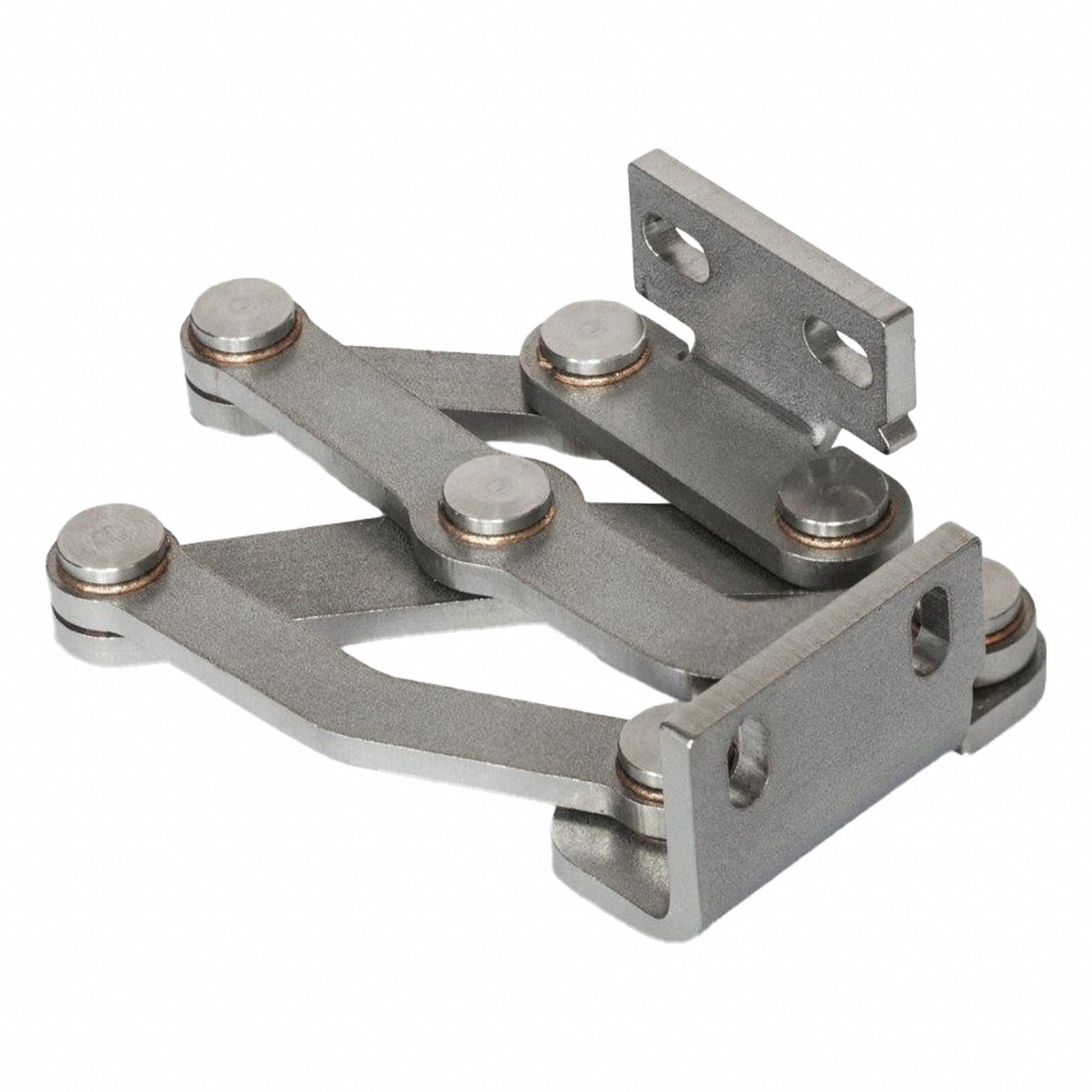 Multi Joint Concealed Hinge: 180° Range, Left Hand, Stainless Steel, 304, Tumbled Matte