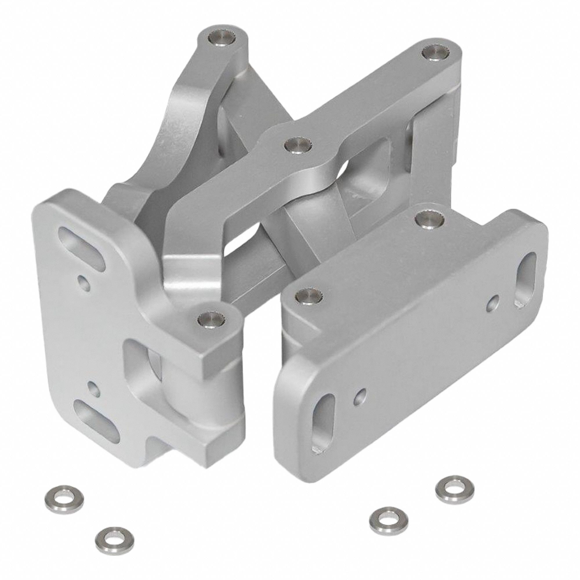 Multi Joint Concealed Hinge: 180° Range, Ambidextrous, Aluminum, Aluminum, 75 mm Leaf Ht