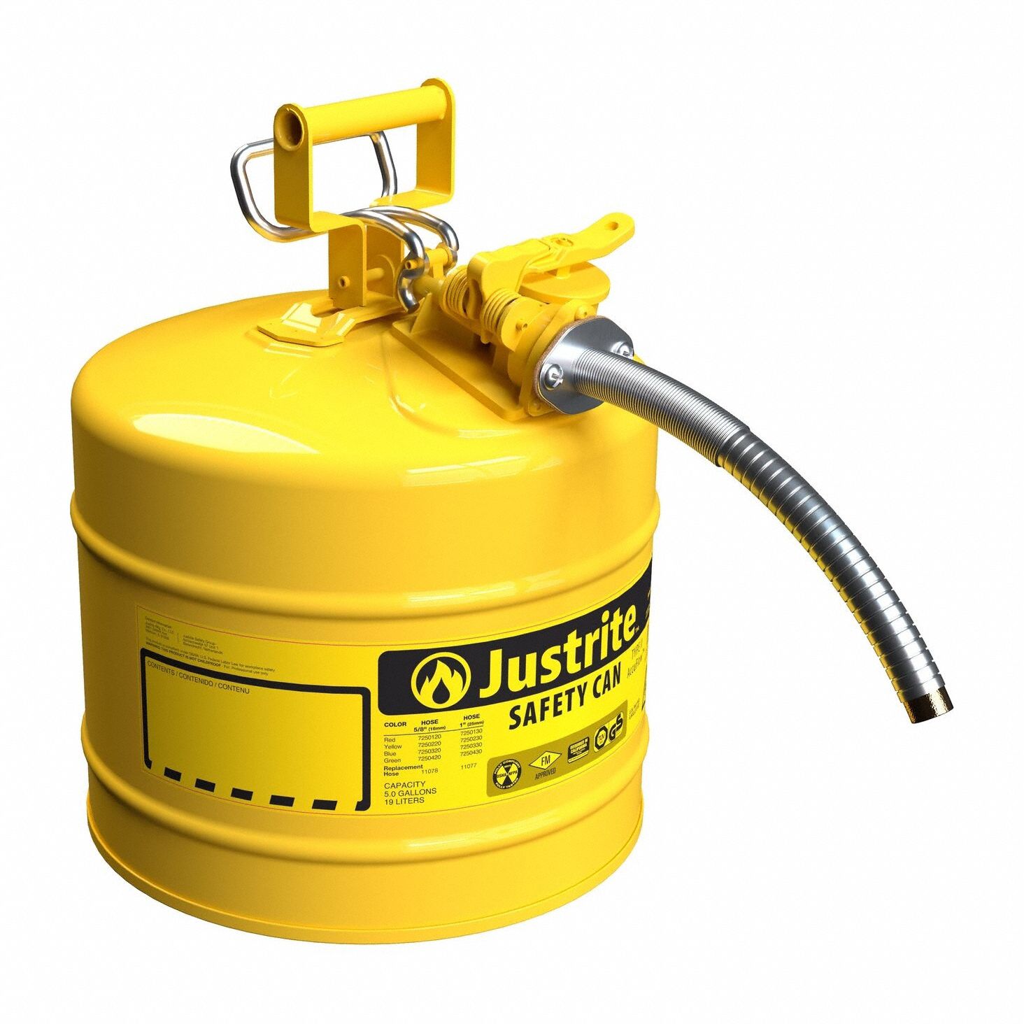 JUSTRITE, For Use With Diesel, 5 gal Capacity, TYPE II SAFETY CAN ...