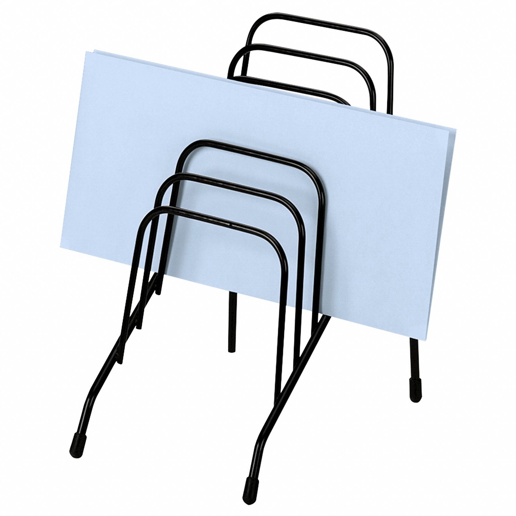 Step File: 6 Compartments, Steel, Black, 7 3/4 in Overall Ht, 4 3/8 in Overall Wd