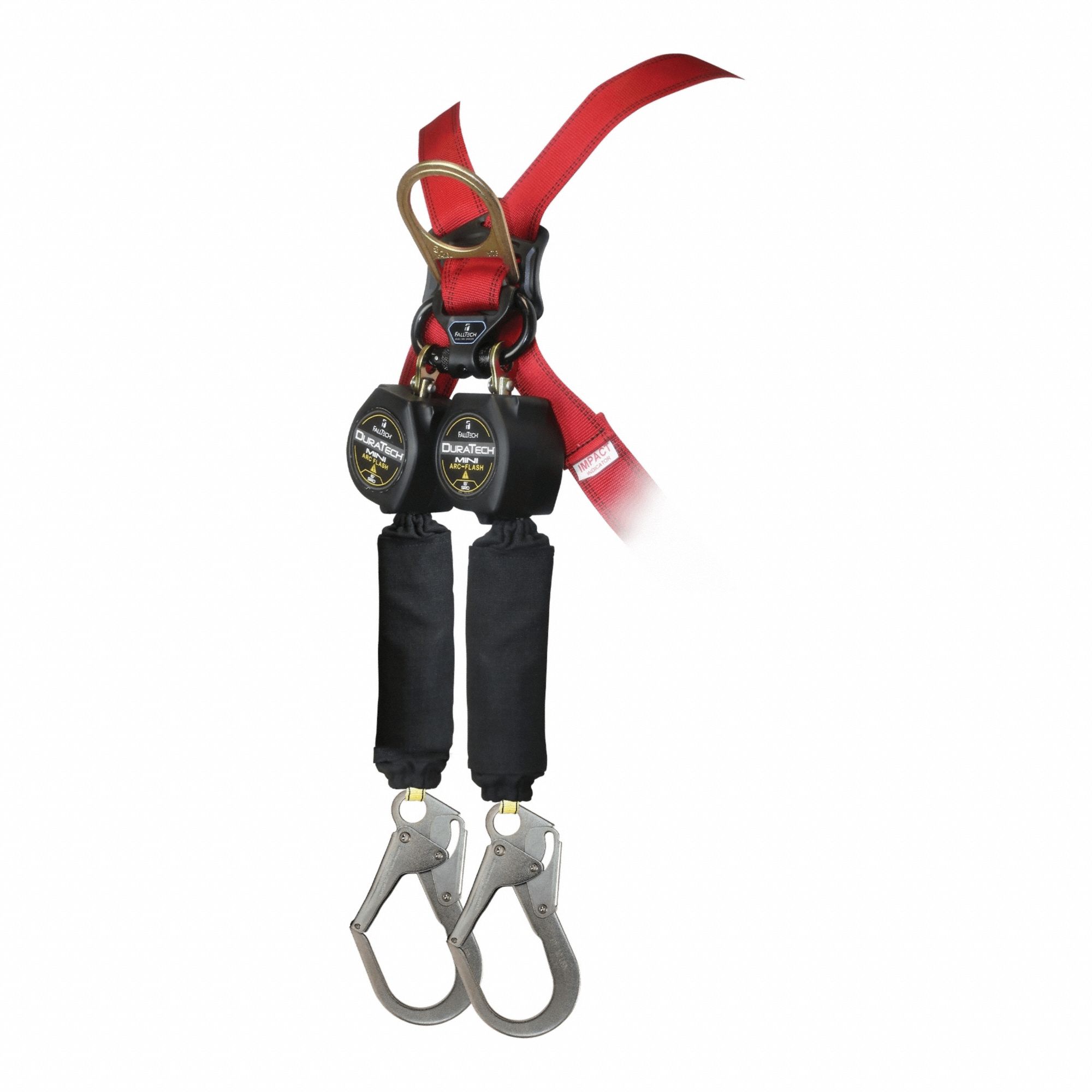 Self-Retracting Lifeline: 2 1/2 inSteel Rebar Hook Anchor, Harness Steel Carabiner, 2 legs