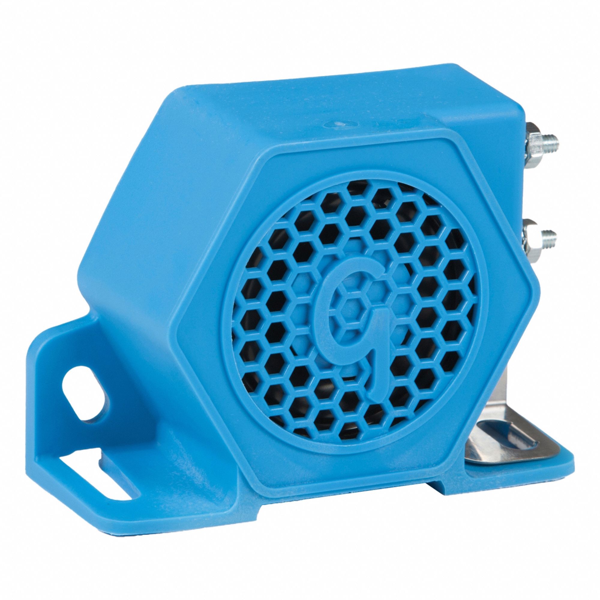 Vehicle Backup Alarm: Selectable, Tonal, 97 dB Max Sound Level, 12-24V DC, 1 9/16 in Lg, Blue