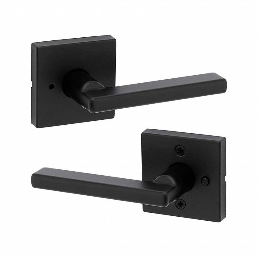 Door Lever Lockset: Privacy Lever Locksets, Black, ADA Compliant