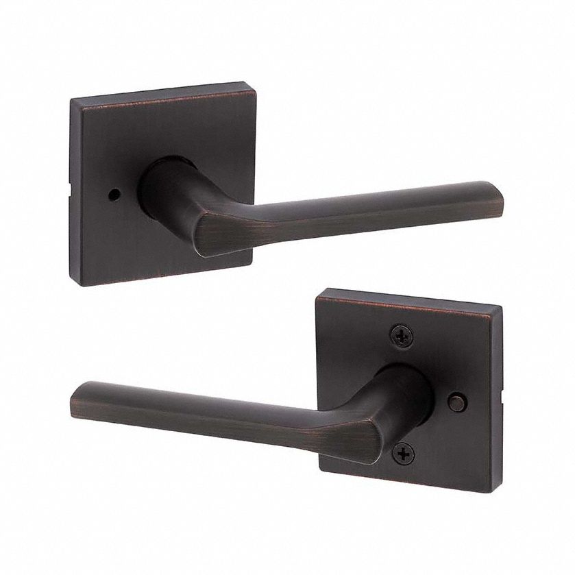 Door Lever Lockset: Privacy Lever Locksets, Bronze, ADA Compliant