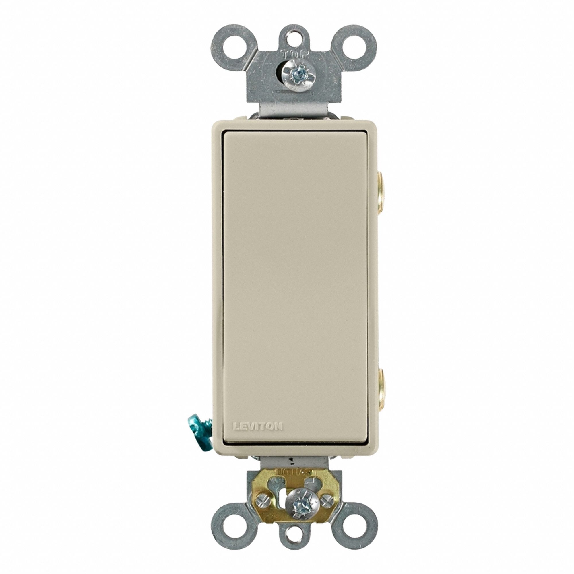 AC Quiet Switch: Rocker Switch, Double Pole, Ivory, 20 A, 120/277V AC, Screw Terminals