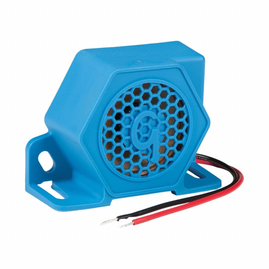 Vehicle Backup Alarm: Self-Adjusting, Multi-Freq, 102 dB Max Sound Level, 12-24V DC, 4 in Wd