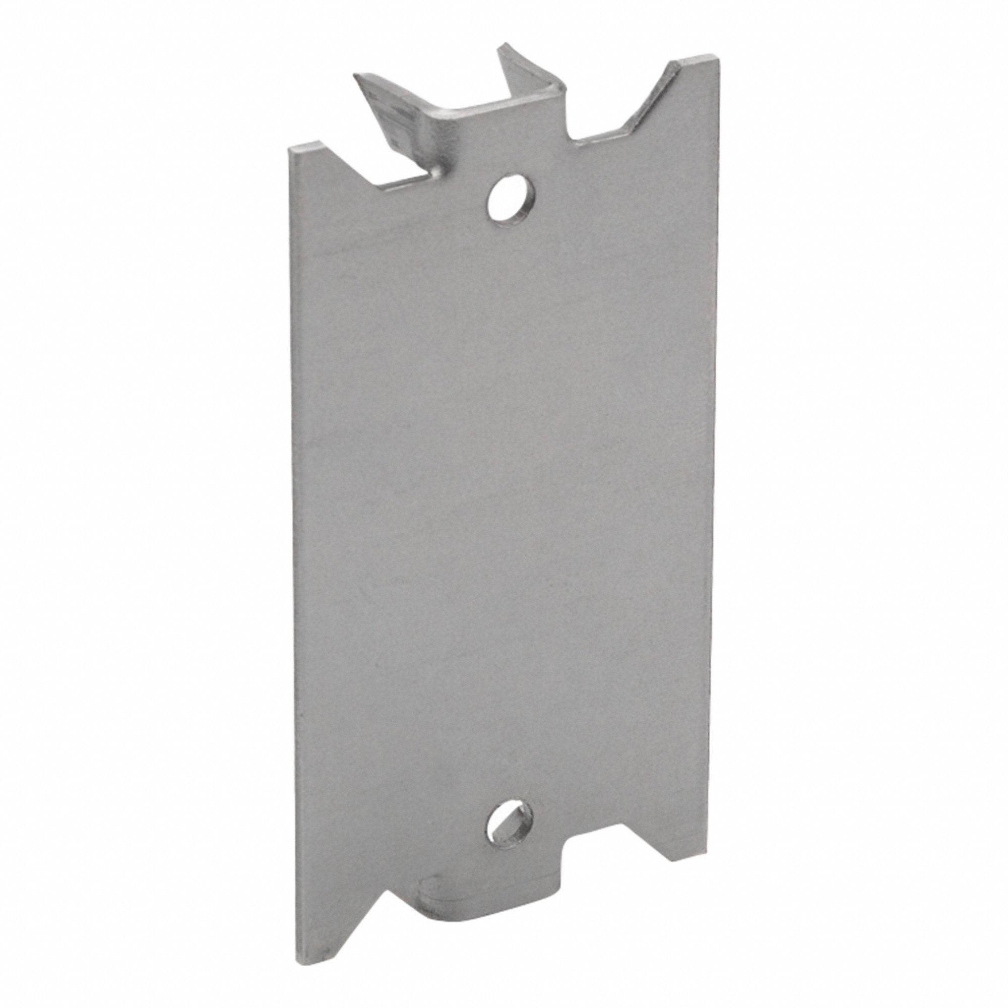 Safety Plate: Steel, Gray, 0.06 in Overall Dp, 1.5 in Overall Wd, 2.75 in Overall Lg