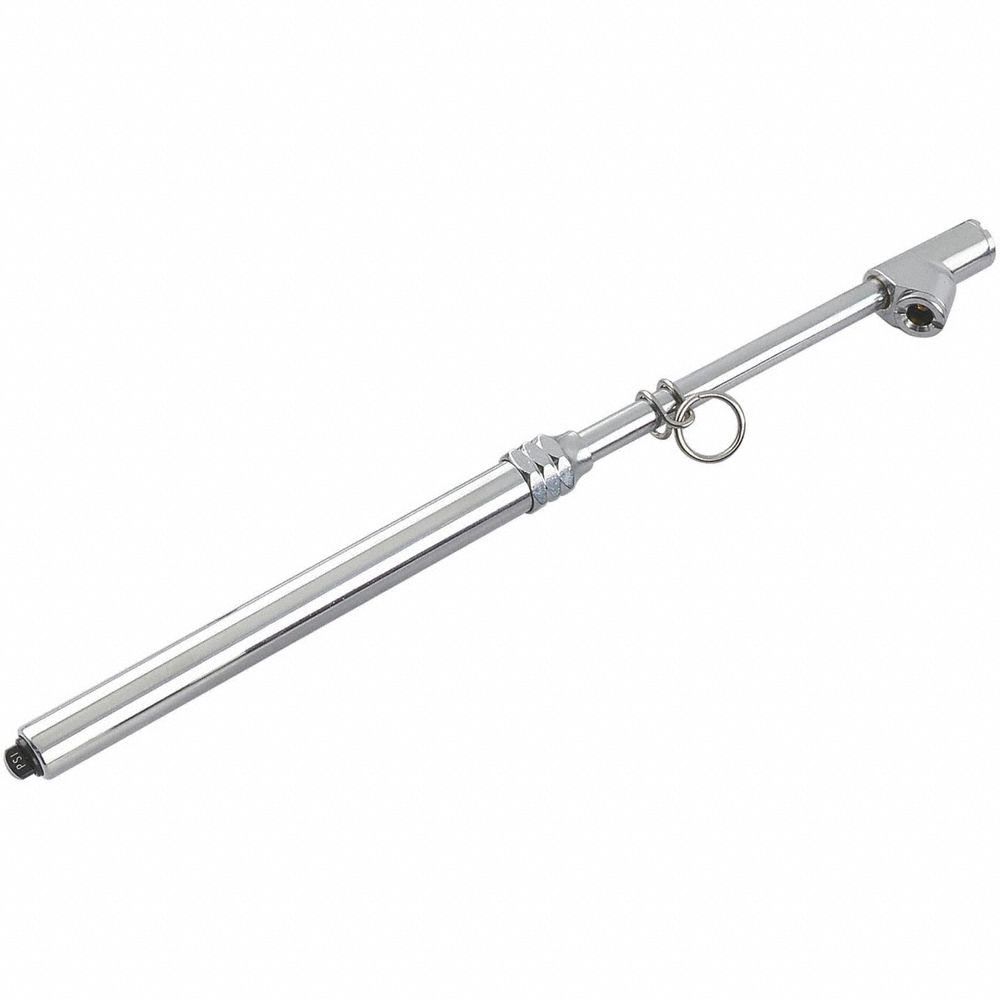 Dual Foot Tire Gauge: Tire Pressure Gauge, Analog, 2 psi Pressure Increments, Metal