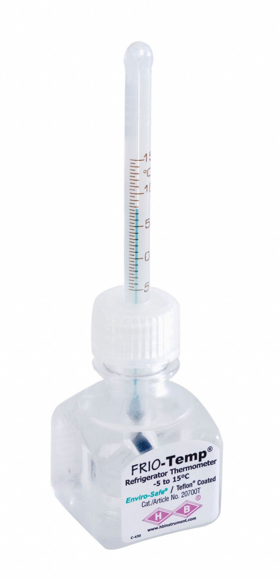 Bottle Thermometer: Incubators, 15° to 50°C, Celsius, Enviro-Safe® Liquid - 30 mL, 0.5°C, ±0.5°C