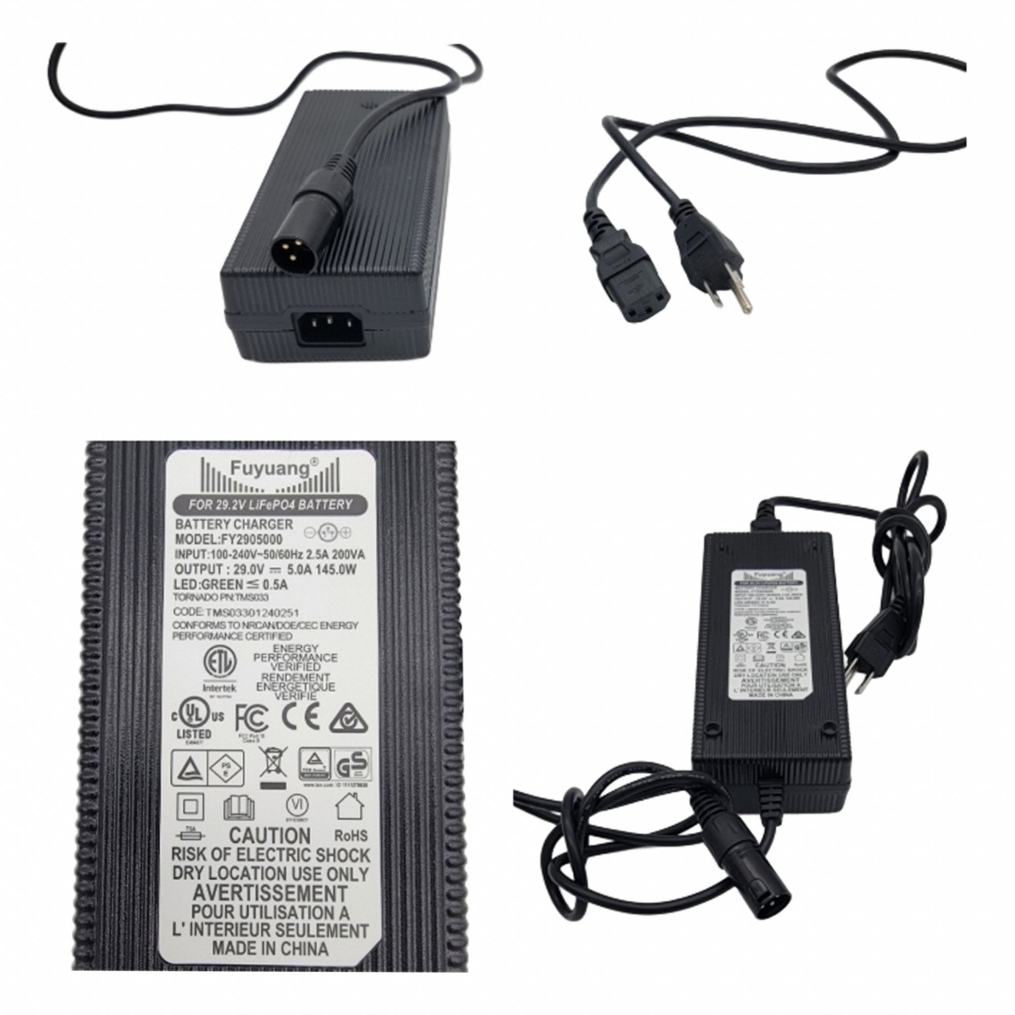 Battery Charger Black 7 in L