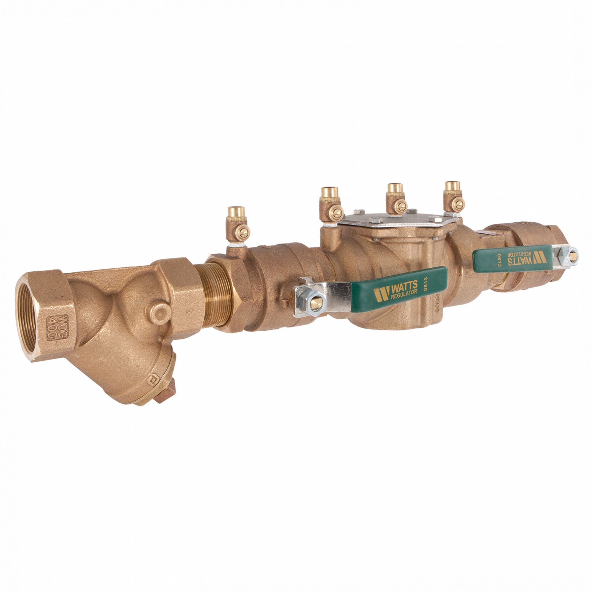 Double Check Valve Assembly: 007, 2 in Pipe Size, FNPT x FNPT, 25.75 in Overall Lg, Bronze