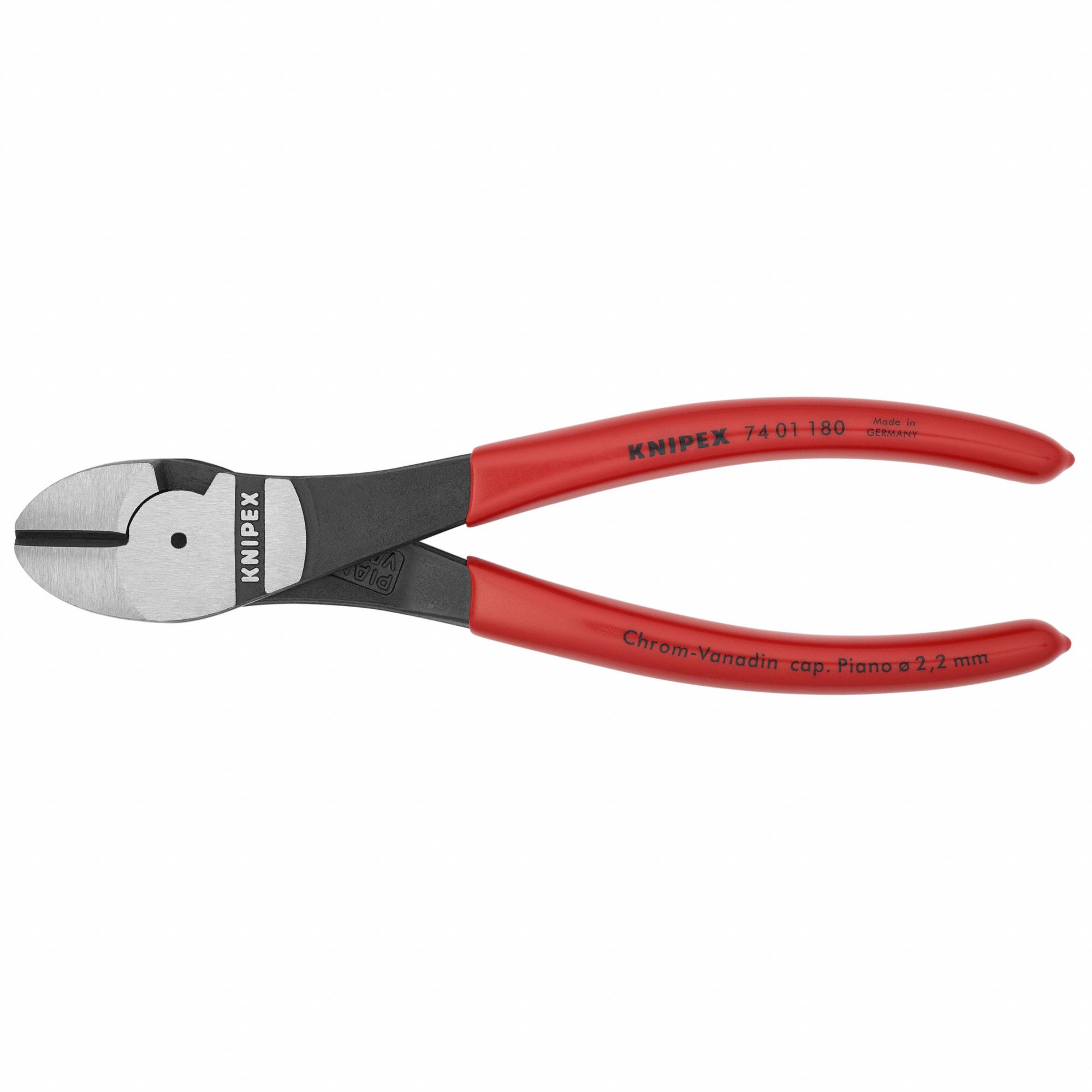 High Leverage Diagonal Cutting Plier: Std, Straight, Oval, 3/4 in Jaw Lg, 1 1/8 in Jaw Wd, 6 - 8 in