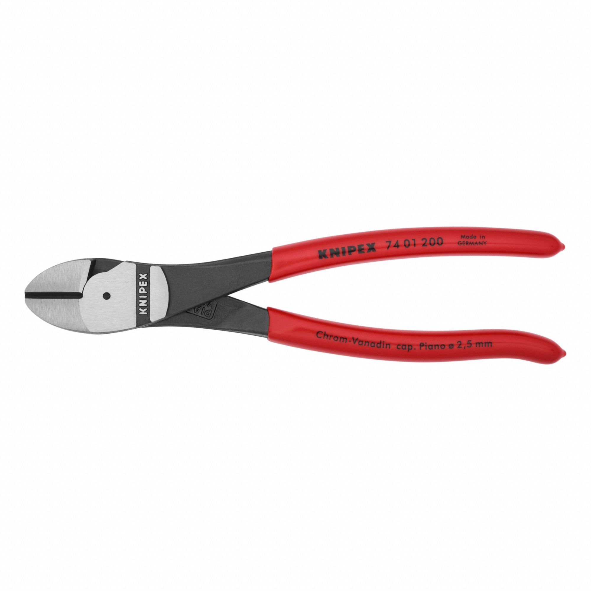 High Leverage Diagonal Cutting Plier: Std, Straight, Oval, 1 in Jaw Lg, 1 1/8 in Jaw Wd, 6 - 8 in