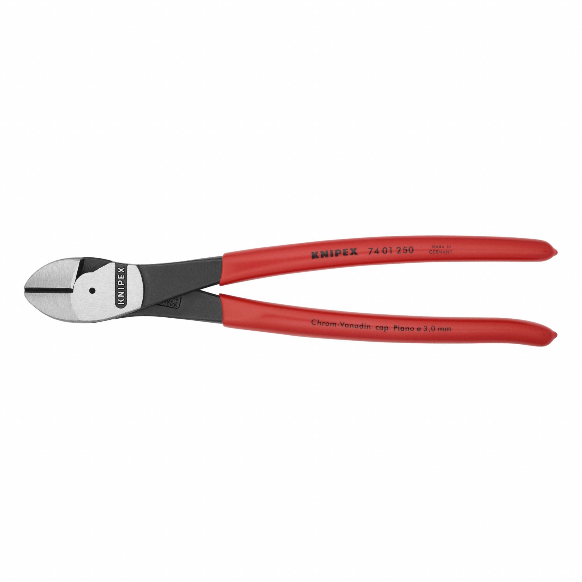 High Leverage Diagonal Cutting Plier: Std, Straight, Oval, 1 in Jaw Lg, 1 1/8 in Jaw Wd, 9 - 11 in
