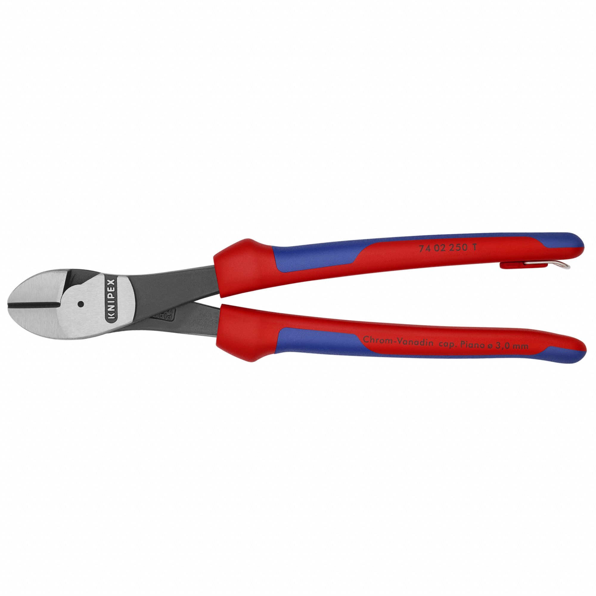 High Leverage Diagonal Cutting Plier: Std, Straight, Oval, 2 in Jaw Lg, 1 1/4 in Jaw Wd, 9 - 11 in