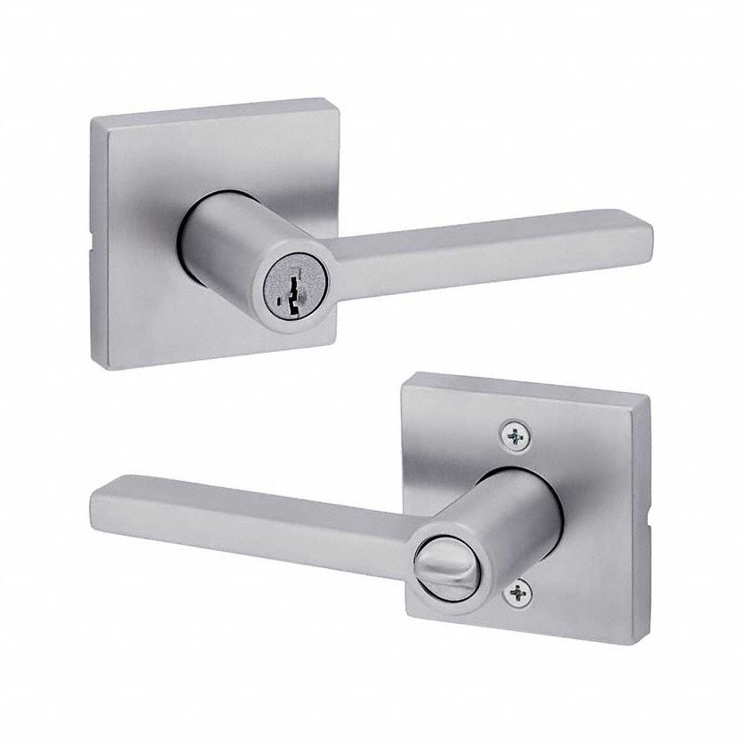 Door Lever Lockset: Office Lever Locksets, Chrome, ADA Compliant