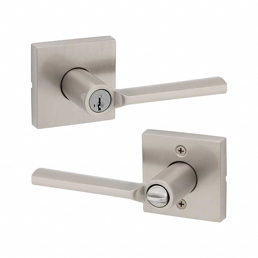Door Lever Lockset: Office Lever Locksets, Nickel, ADA Compliant
