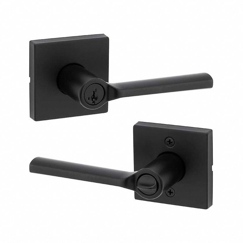 Door Lever Lockset: Office Lever Locksets, Black, ADA Compliant