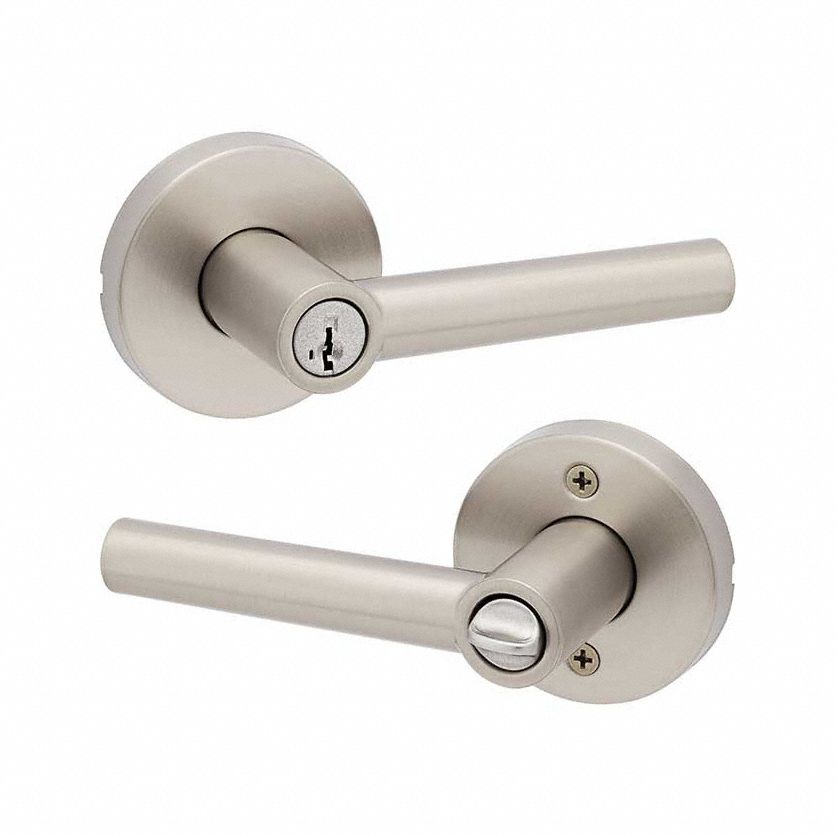 Door Lever Lockset: Office Lever Locksets, Nickel, ADA Compliant