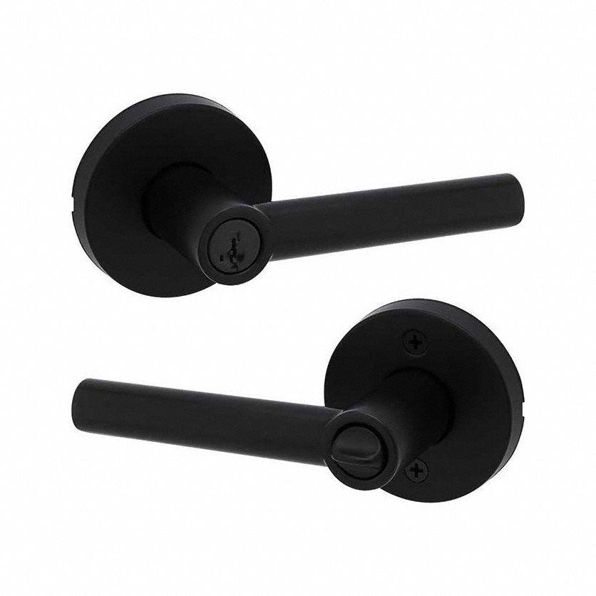 Door Lever Lockset: Office Lever Locksets, Black, ADA Compliant