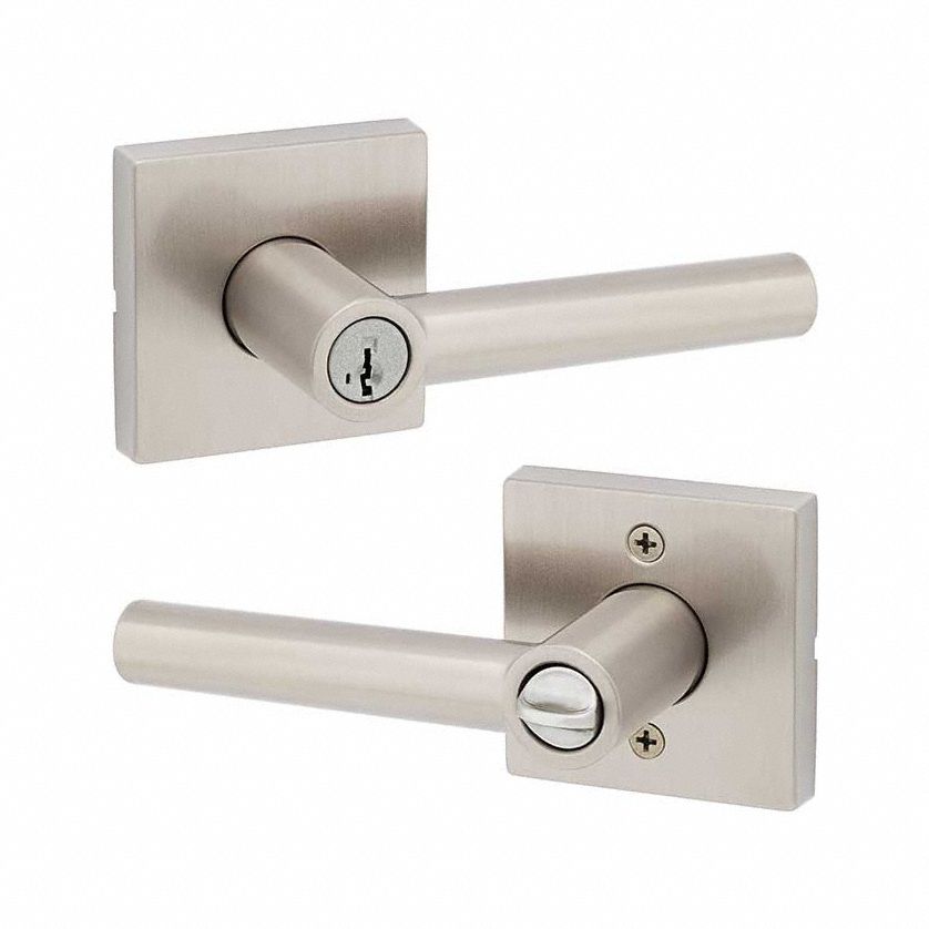 Door Lever Lockset: Office Lever Locksets, Nickel, ADA Compliant
