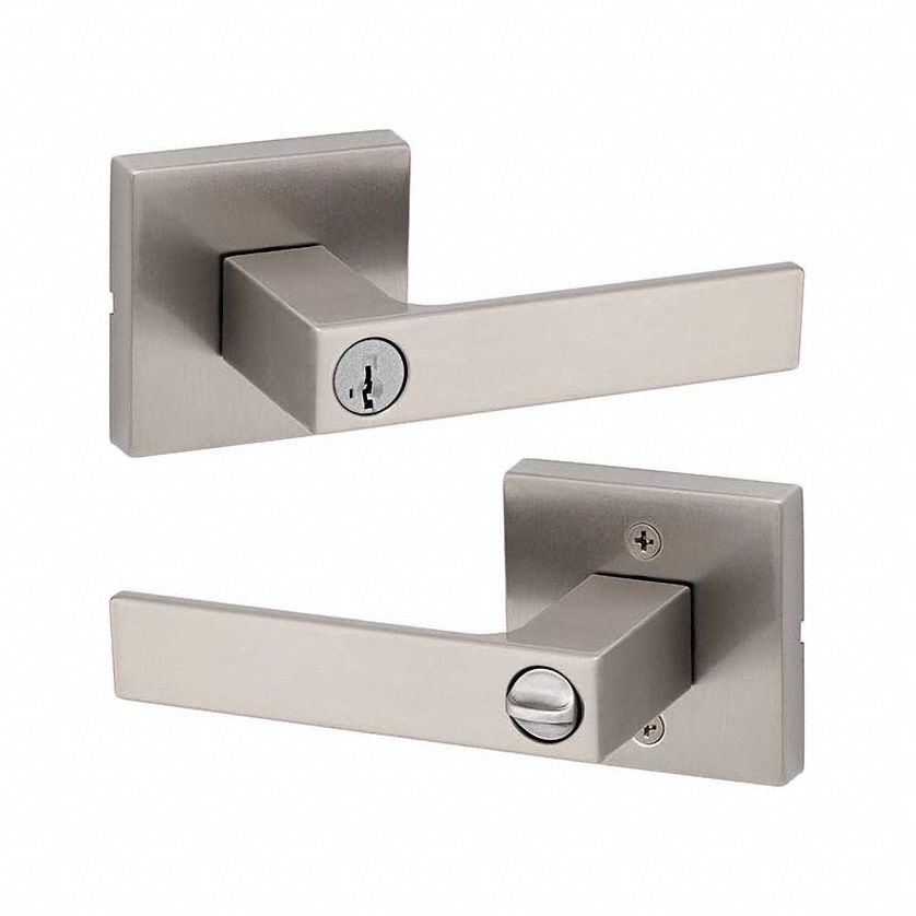 Door Lever Lockset: Office Lever Locksets, Nickel, ADA Compliant