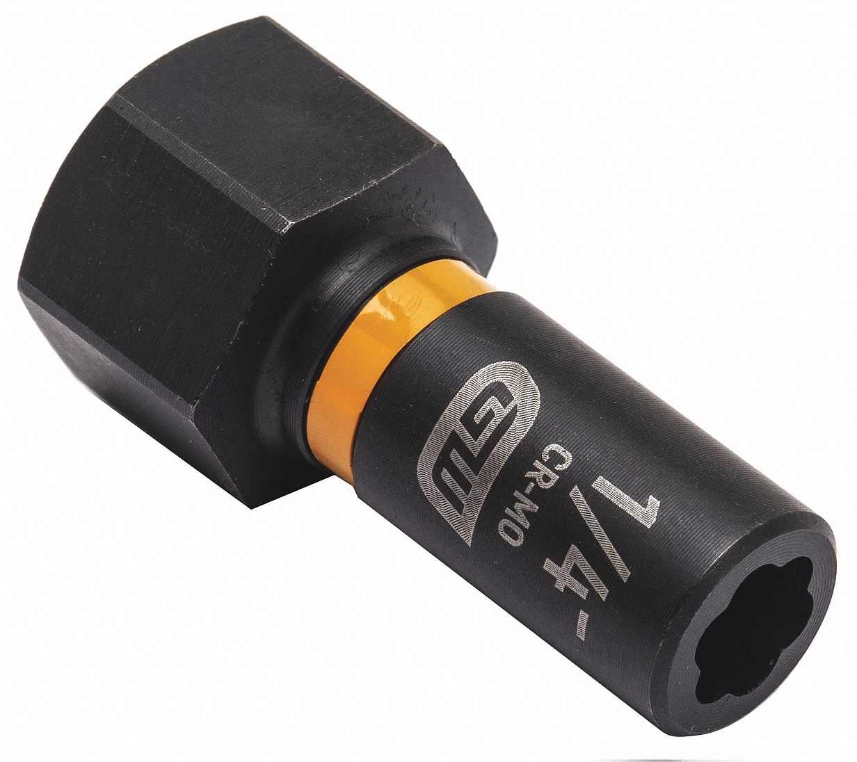 Bolt Extractor: 1/4 in Socket Size, 7-Point, Std, Black Oxide, Not Tether Capable