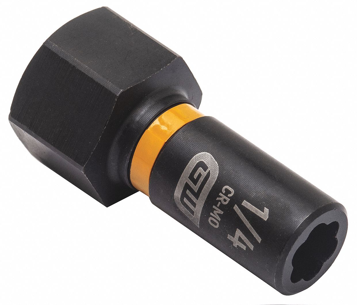 Bolt Extractor: 1/4 in Socket Size, 7-Point, Std, Black Oxide, Not Tether Capable