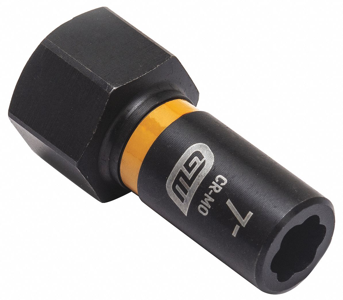 Bolt Extractor: 7 mm Socket Size, 7-Point, Std, Black Oxide, Not Tether Capable
