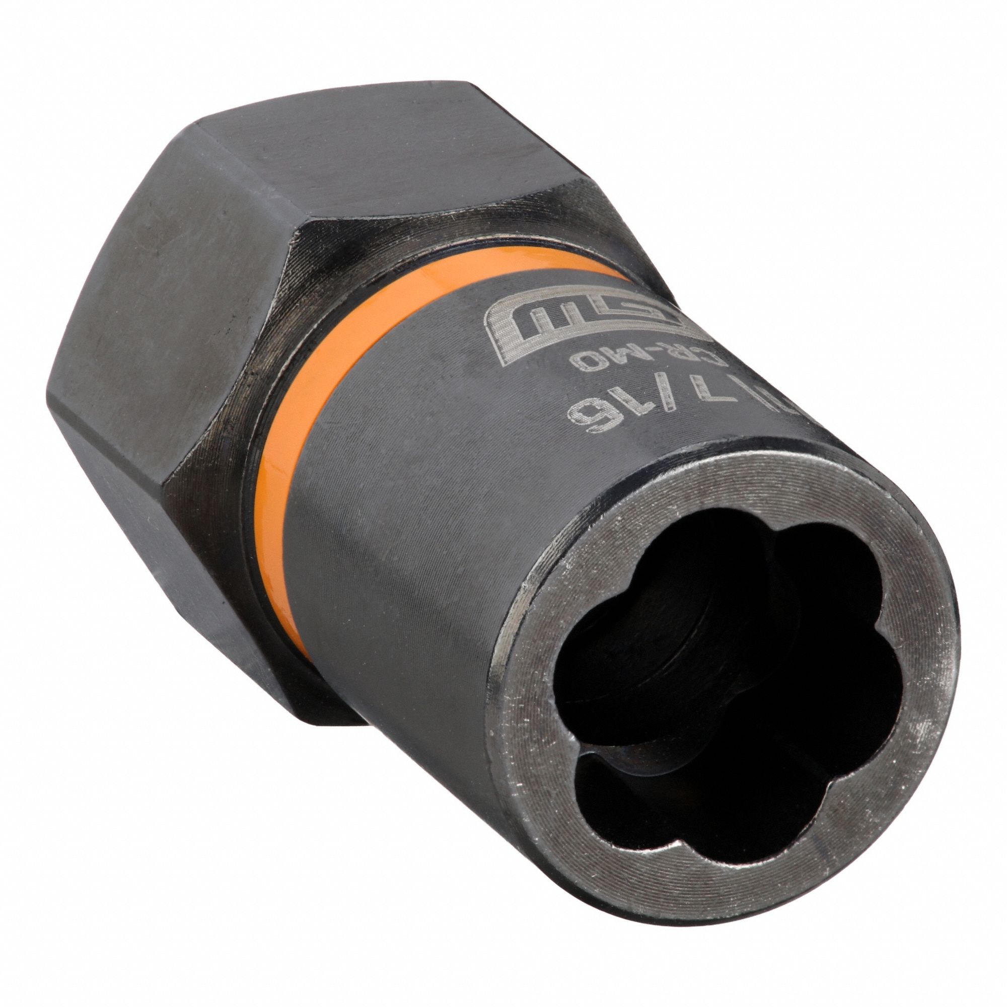 Bolt Extractor: 7/16 in Socket Size, 7-Point, Std, Black Oxide, Not Tether Capable