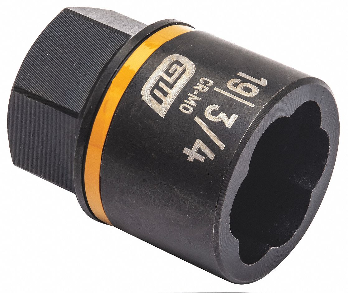 Bolt Extractor: 3/4 in Socket Size, 7-Point, Std, Black Oxide, Not Tether Capable