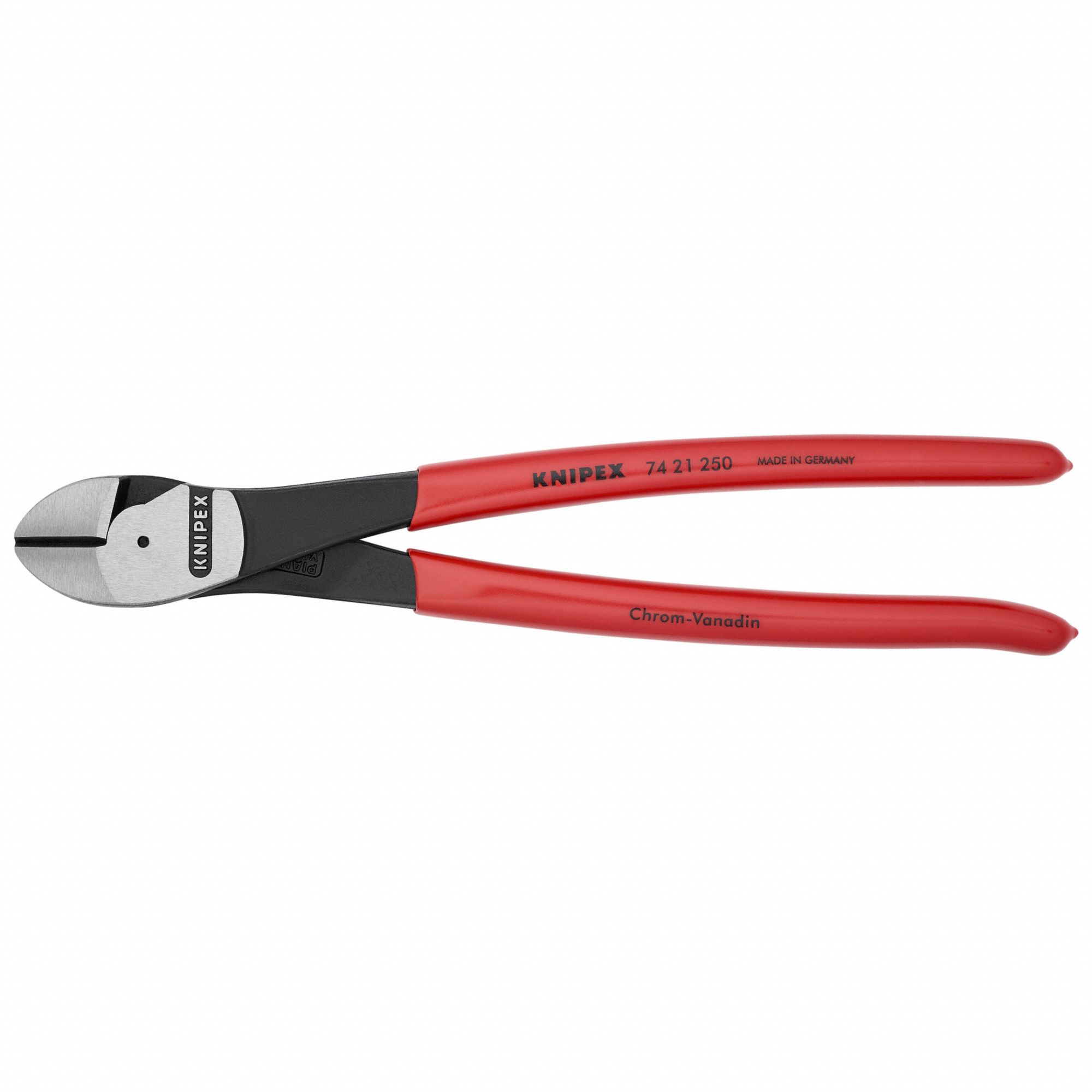 High Leverage Diagonal Cutting Plier: Std, Angled, Oval, 1 in Jaw Lg, 1 1/8 in Jaw Wd, 9 - 11 in