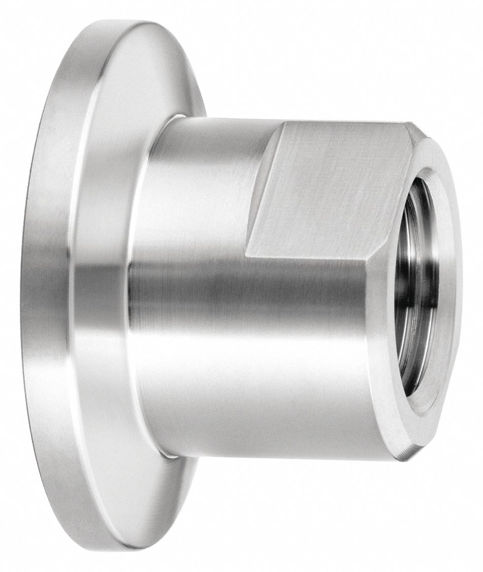 Vacuum Fitting Adapter: 1 1/2 in OD x 1/4 in x 1 1/2 in Pipe, NW x FNPT, 304 Stainless Steel, 40