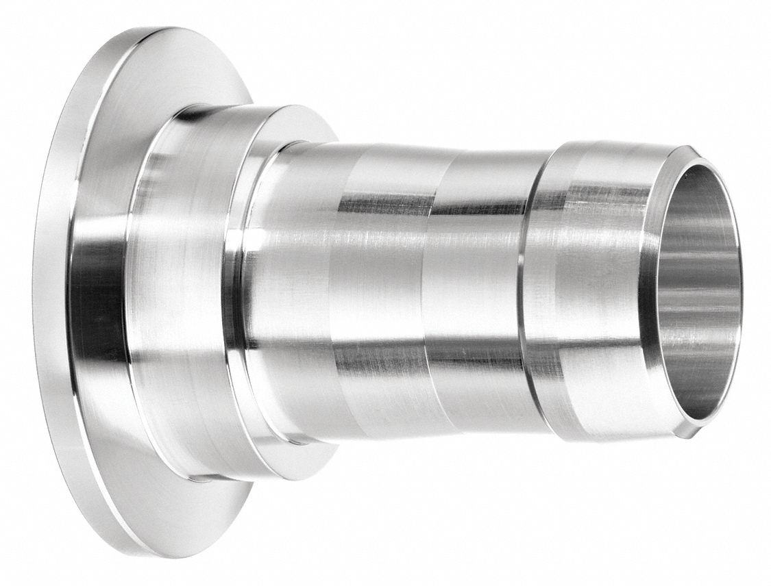 USA SEALING Straight, 2 in, KF in x Hose Barb, 304 Stainless Steel