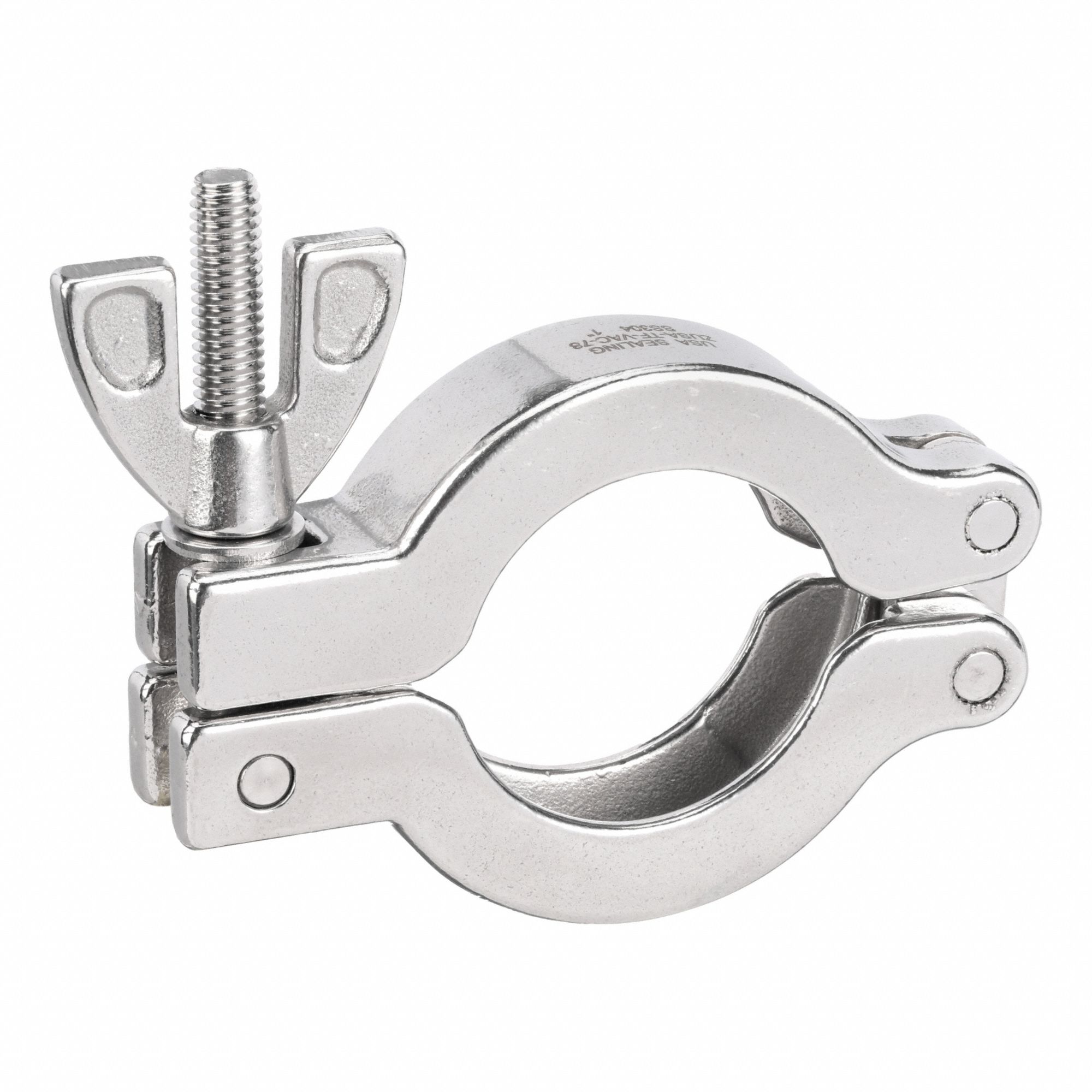Vacuum Fitting Clamp: 304 Stainless Steel, 1 in Compatible Tube Size, 25