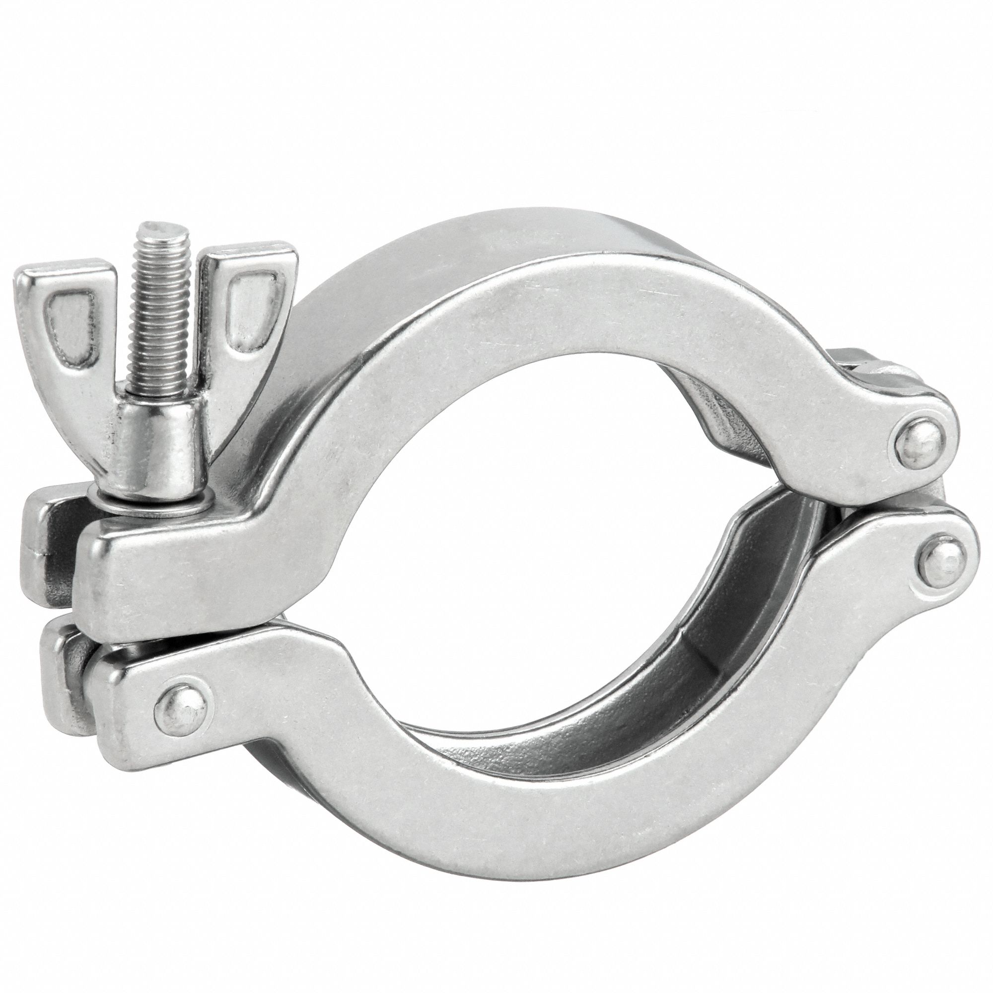 304 Stainless Steel, 1 1/2 in Pipe Size, Clamp - 743L42|ZUSA-TF-VAC-79 ...