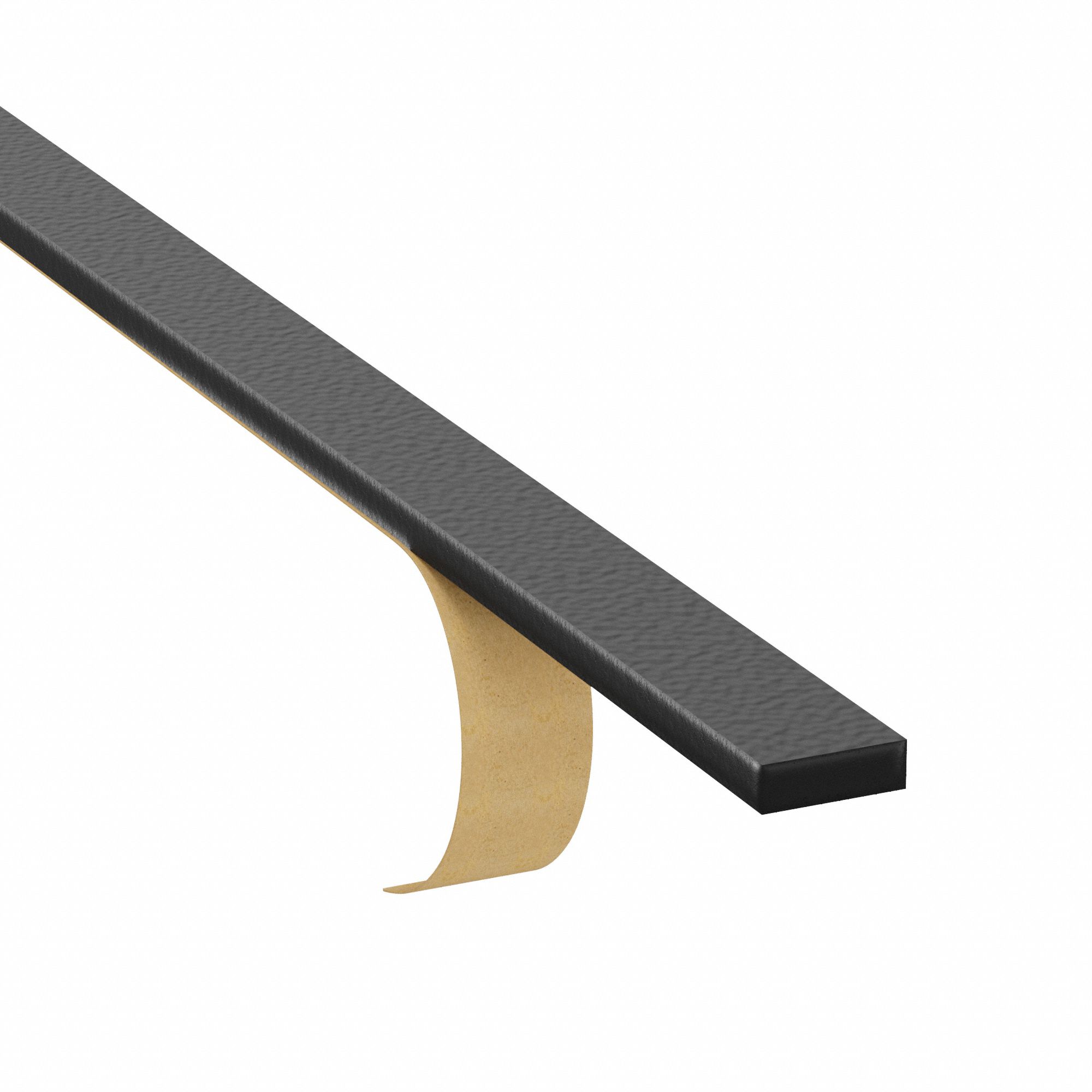 Foam Strip: Std, 1/2 in Thick, 1 1/2 in x 120 in, Black, Closed Cell, 1-Sided Adhesive, Smooth