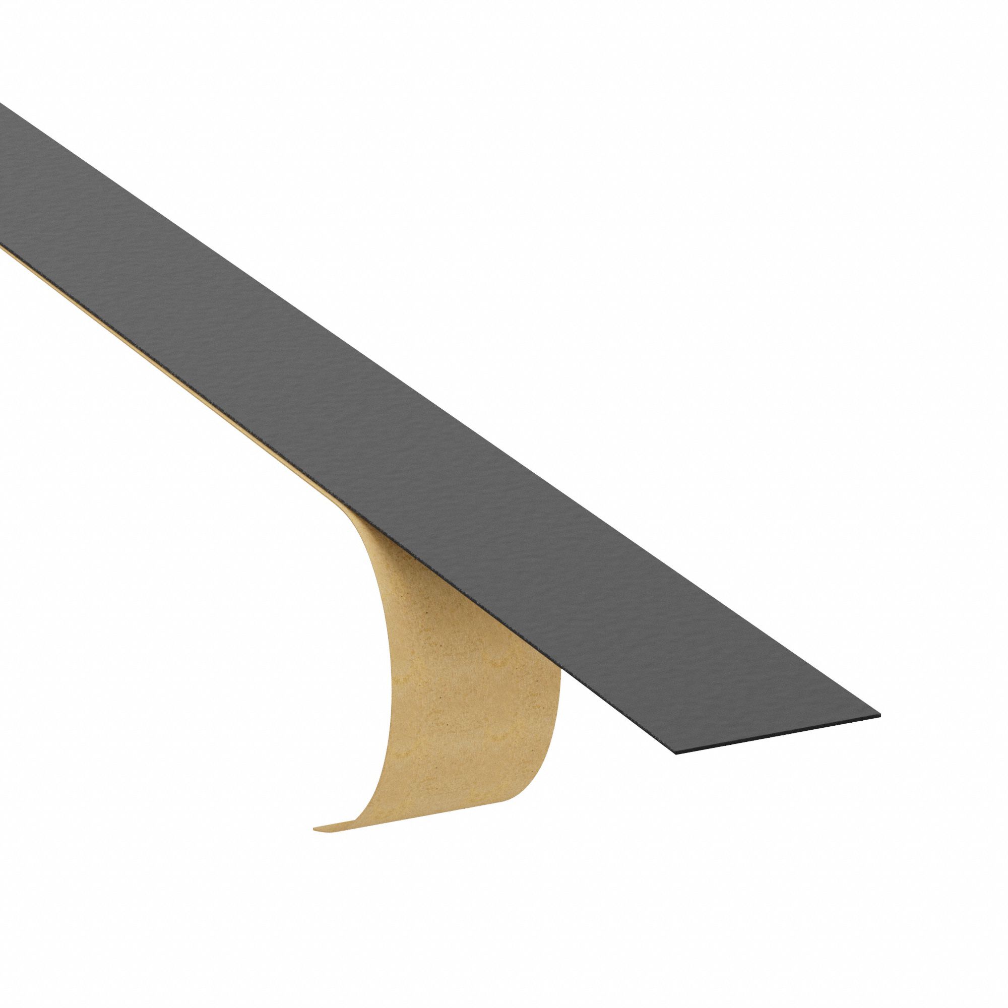 Foam Strip: Std, 1/16 in Thick, 1 1/2 in x 120 in, Black, Closed Cell, 1-Sided Adhesive, Smooth