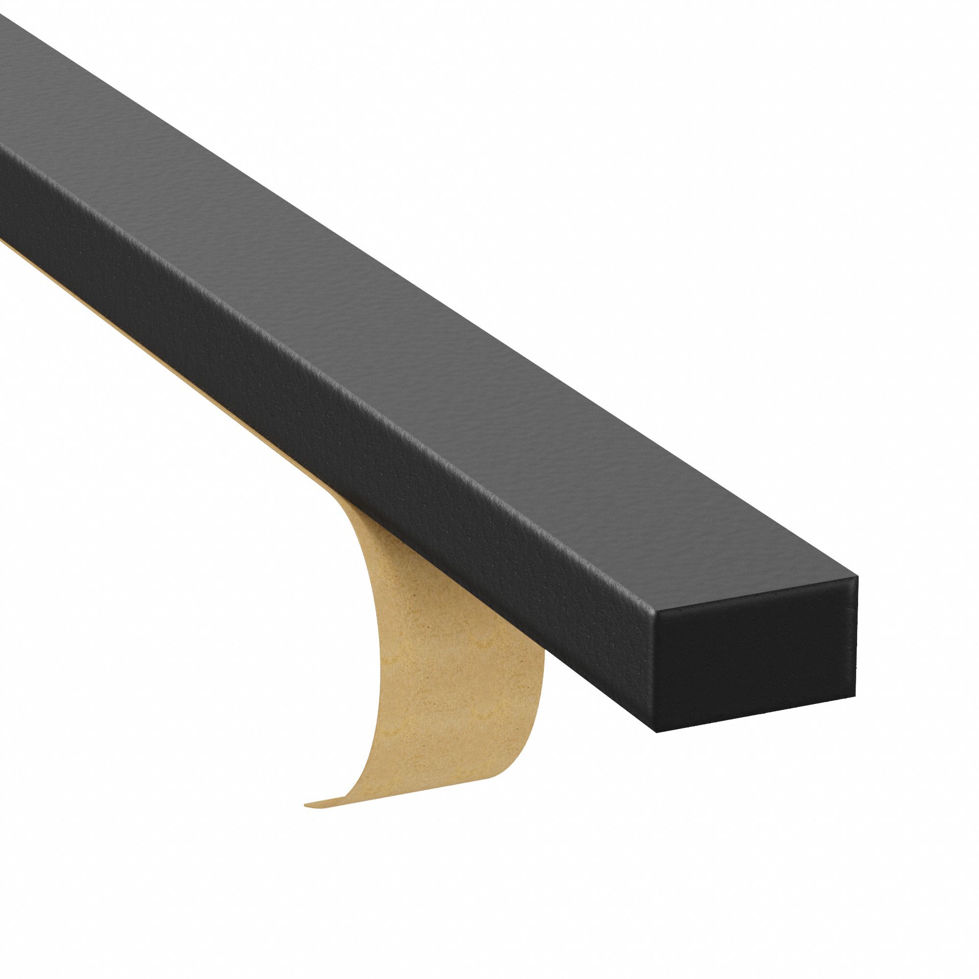 Foam Strip: Std, 1 in Thick, 1 1/2 in x 36 in, Black, Closed Cell, 1-Sided Adhesive, -70°F to 200°F