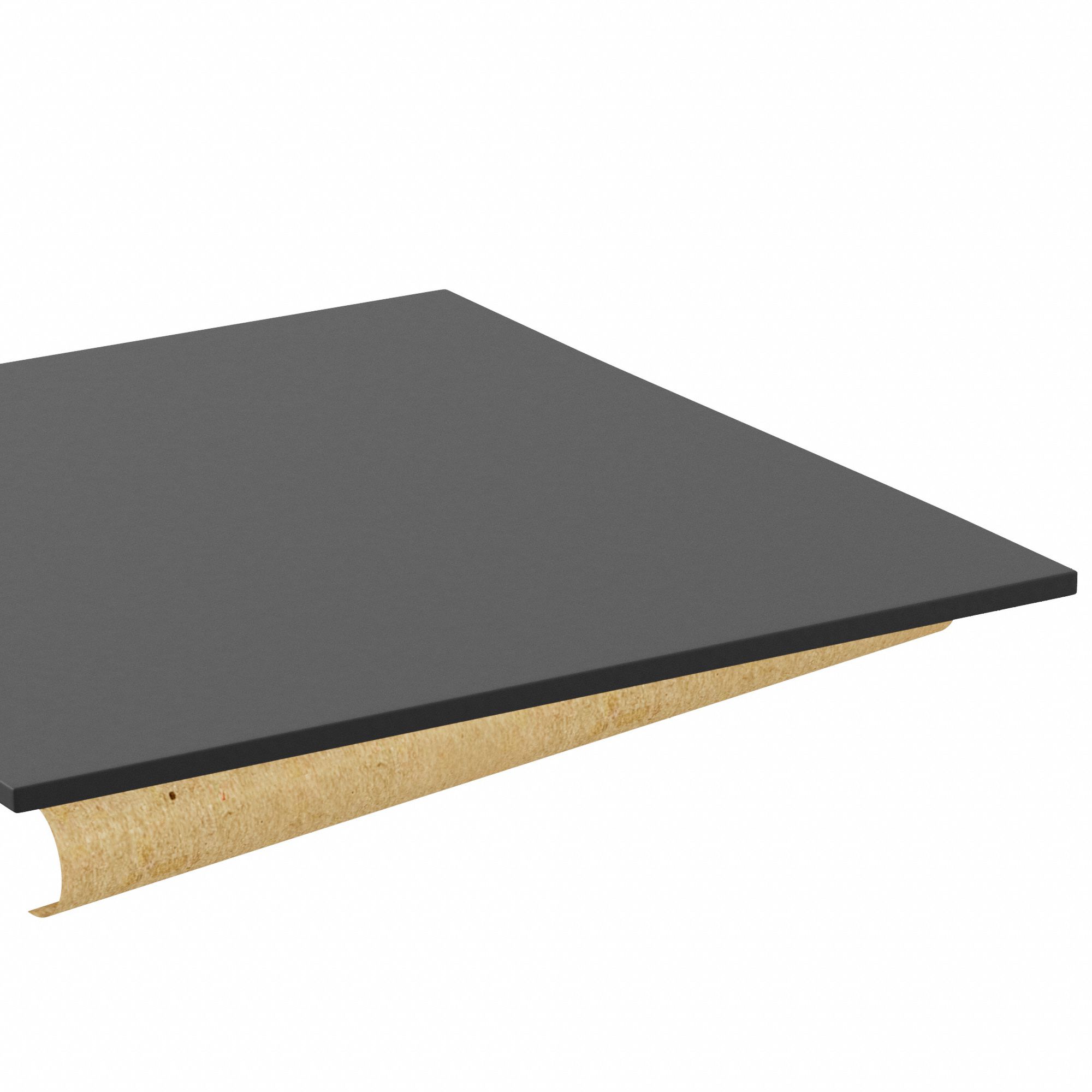 Foam Sheet: Std, 1 in Thick, 12 in x 12 in, Black, Closed Cell, 1-Sided Adhesive, -70°F to 200°F